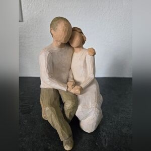 Handcrafted Neutral Couple Anniversary Figurine Sculpture - Home Art